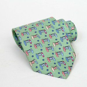 Brooks Brothers 346 Green Surf Board Swim Trunks Beach  Silk Mens Necktie Tie